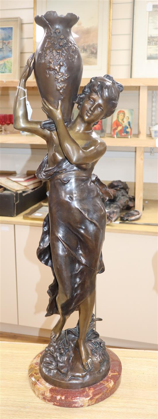 An Art Nouveau style bronze of a female water carrier height 92cm